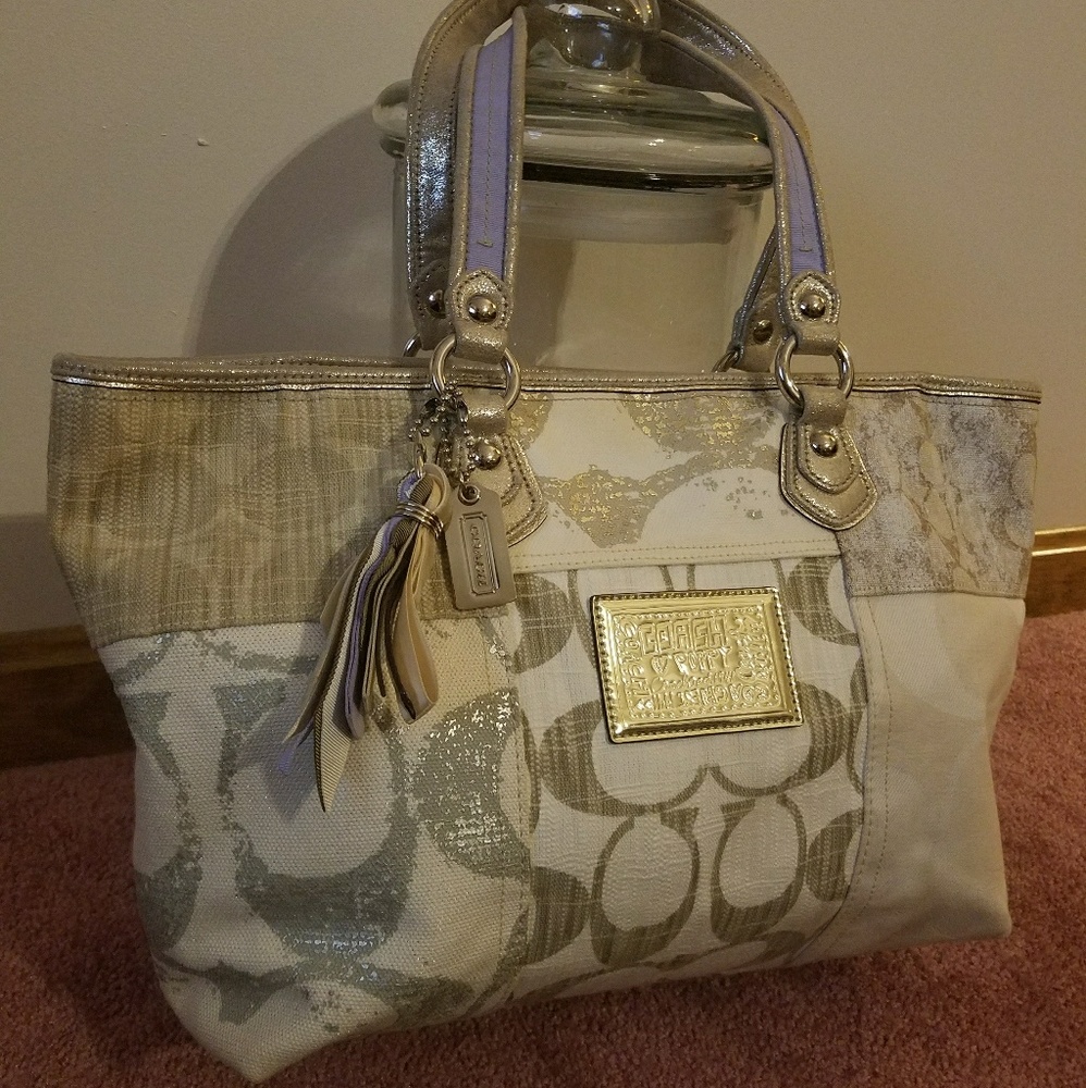 Coach Poppy Patchwork Tote Gem